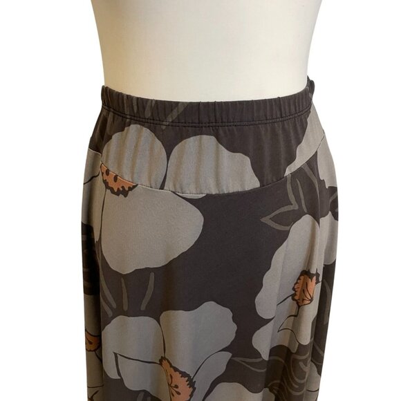 Vintage Smarty of NY Floral Pull On Knee Length Skirt Elastic Waist Boho Sz M - Picture 2 of 5